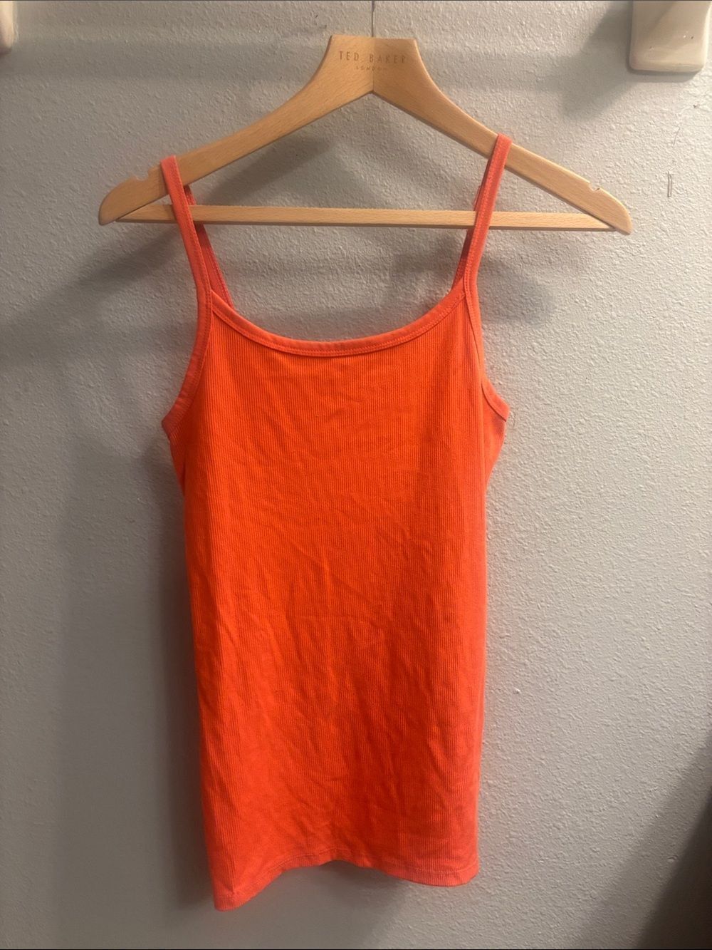 No Boundaries Orange Slim Tank with Thin Straps